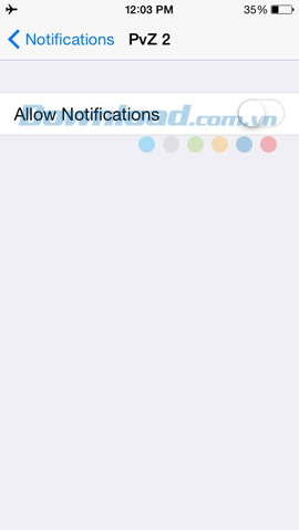 Tắt thành công thông báo từ Plants vs Zombie