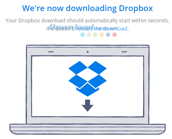 Đợi một chút để Dropbox được tải về Đợi một chút để Dropbox được tải về