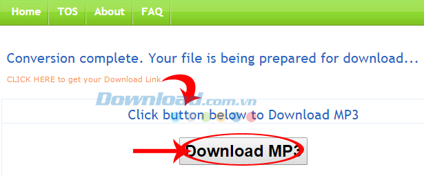 Click vào link và Download để tải file về 