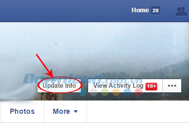 Chọn vào Update info
