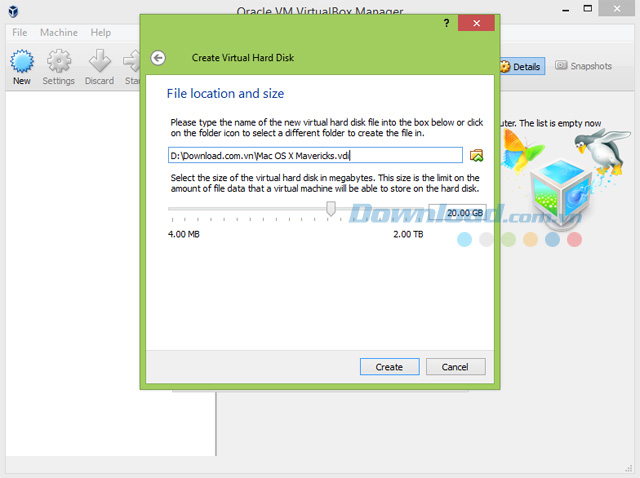 Chọn kích thước và ổ đĩa lưu file Chọn kích thước và ổ đĩa lưu file