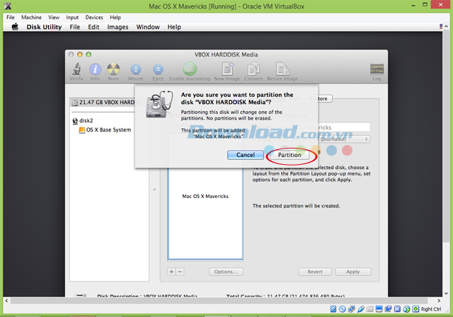 Chọn Partition Chọn Partition