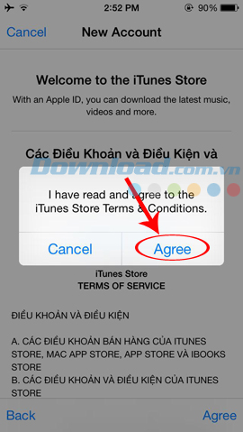 Tiếp tục chọn Agree
