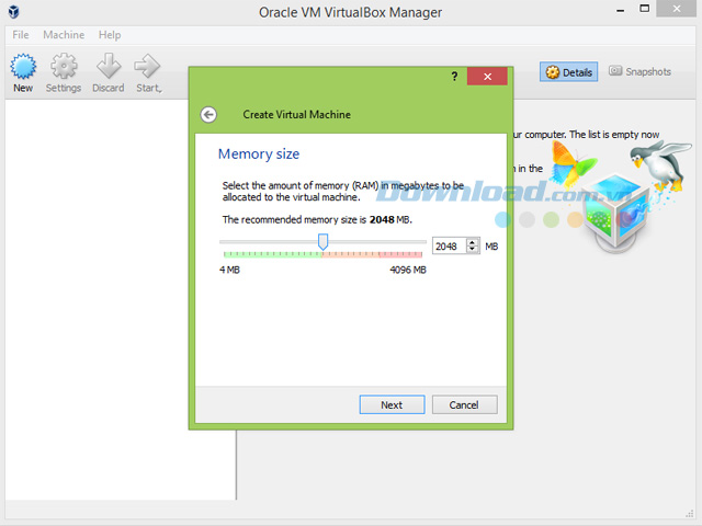 Thiết lập bộ nhớ cho Mac trên VirtualBox Thiết lập bộ nhớ cho Mac trên VirtualBox