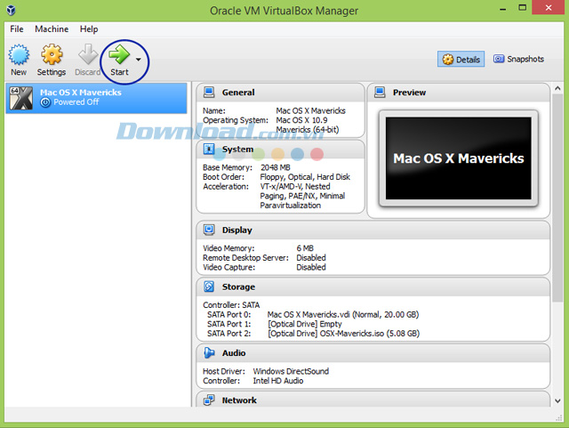 Bắt đầu khởi động đĩa Mac OS X trên VirtualBox Bắt đầu khởi động đĩa Mac OS X trên VirtualBox