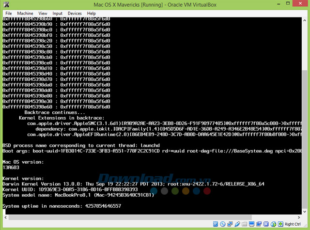 VirtualBox hoàn tất cài đặt Mac OS X Mavericks 10.9 VirtualBox hoàn tất cài đặt Mac OS X Mavericks 10.9