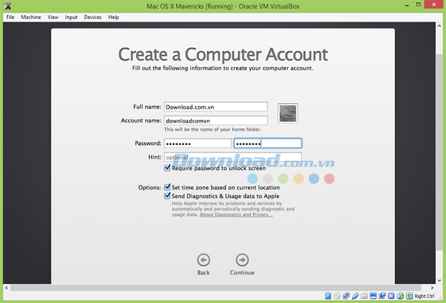 Đặt tài khoản, mật khẩu cho Mac OS X Mavericks Đặt tài khoản, mật khẩu cho Mac OS X Mavericks