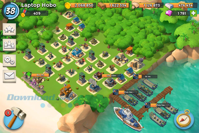 Ẩn hệ thống phòng thủ trong Boom Beach