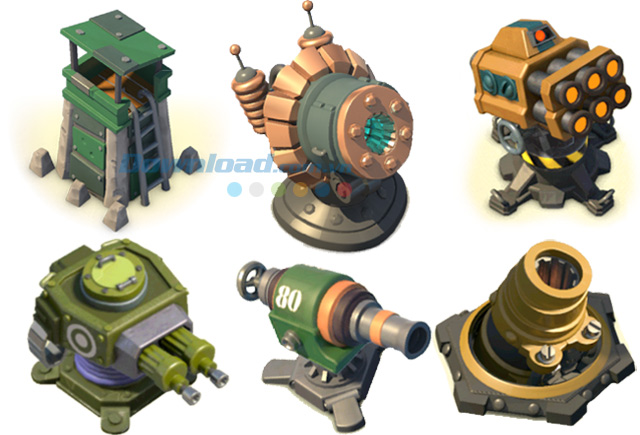 Các loại vũ khí phòng thủ trong Boom Beach