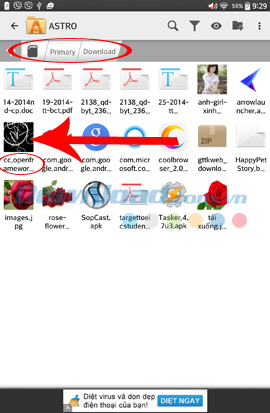 Click vào file cần cài đặt