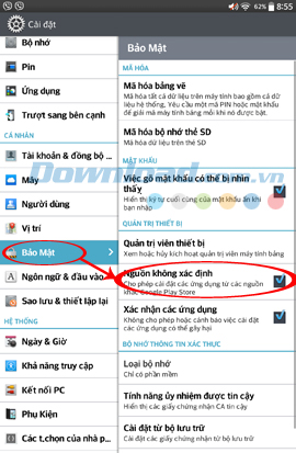 tick vào ô Nguồn không xác định