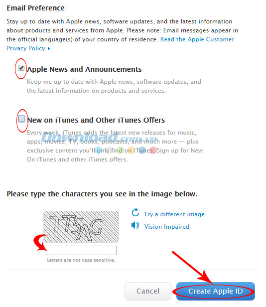 Kết thúc quá trình điền thông tin