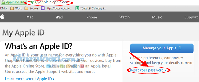 Trang chủ của Apple ID Trang chủ của Apple ID