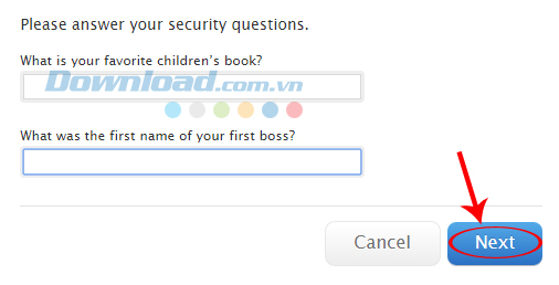 Trả lời câu hỏi bảo mật Trả lời câu hỏi bảo mật