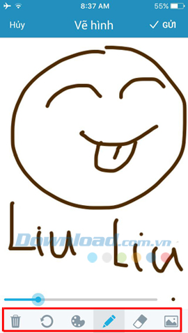 Vẽ hình trong zalo