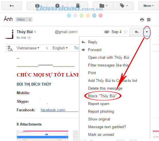 Nhấp vào biểu tượng mũi tên Nhấp vào biểu tượng mũi tên