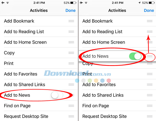 kích hoạt add to news