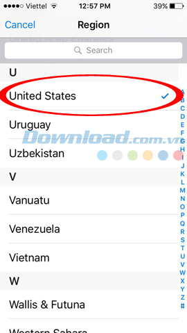 Chọn QUốc gia được hỗ trợ apple news