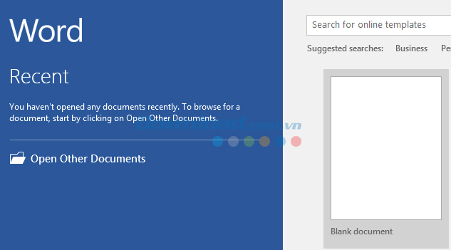 giao diện chính của word 2016