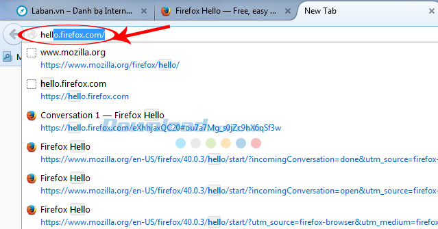 từ khóa Firefox Hello