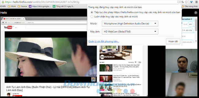 chia sẻ màn hình với người chat cùng
