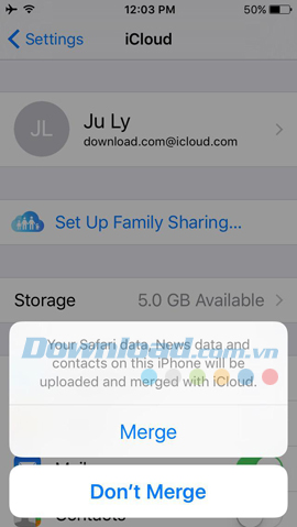 Tạo thành công tài khoản iCLoud trên thiết bị iOS