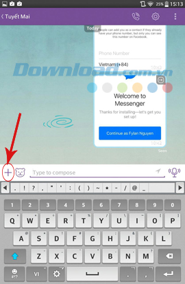 Click vào biểu tượng dấu cộng