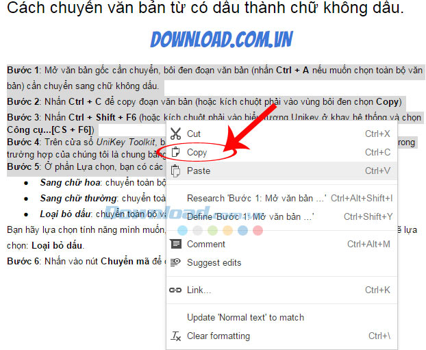 Copy đoạn cần chuyển font Copy đoạn cần chuyển font