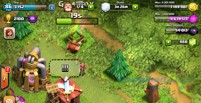 Chặt cây kiếm Gem trong Clash of Clans
