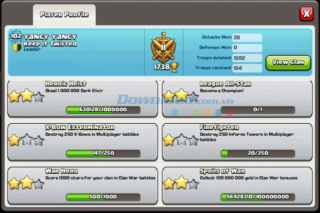 Thực hiện nhiệm vụ War Hero trong Clash of Clans