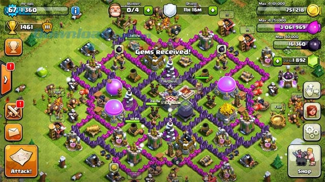 Tham gia sự kiện tặng Gem trong Clash of Clans