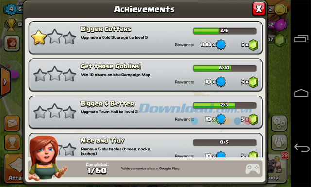 Thực hiện nhiệm vụ kiếm Gem trong Clash of Clans