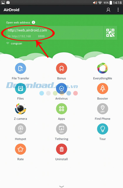 Link liên kết thiết bị với máy tính