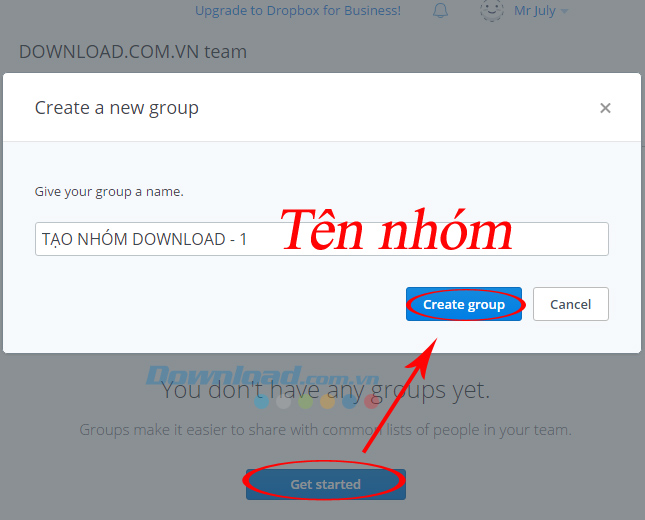 tạo nhóm làm việc tạo nhóm làm việc