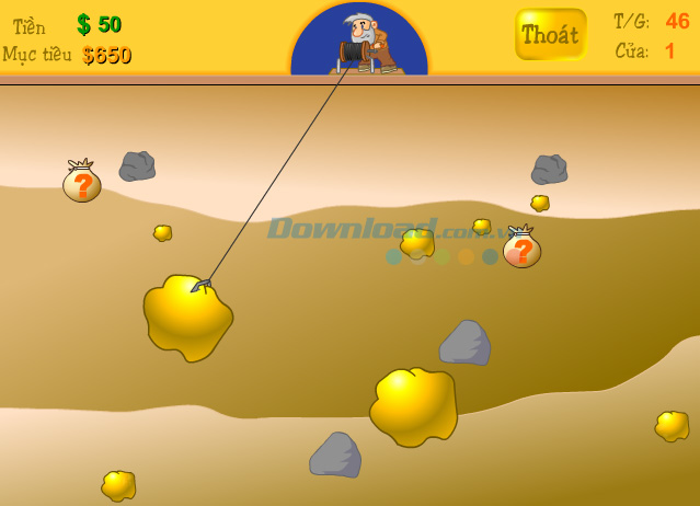 Giao diện chơi game đào vàng