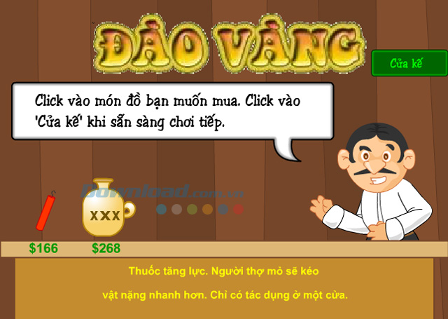 Mua vật phẩm hỗ trợ chơi game Đào Vàng