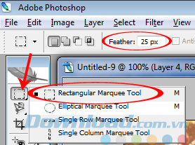 Chọn công cụ photoshop