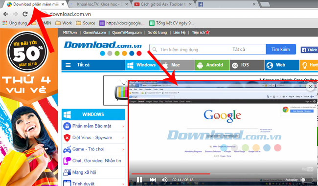 Sideplayer ở tab mới