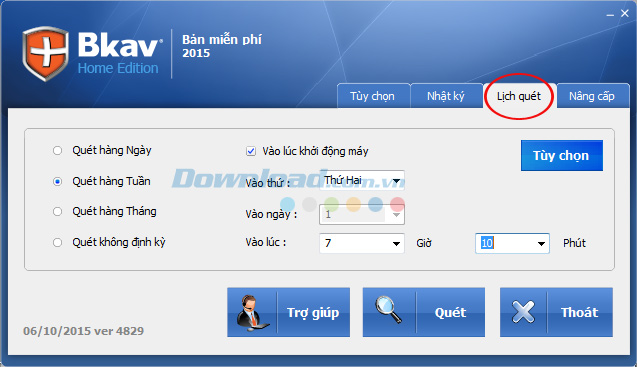 Lên lịch quét virus