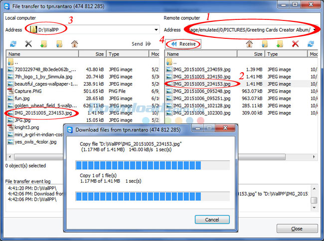 Chuyển ảnh vào máy tính
