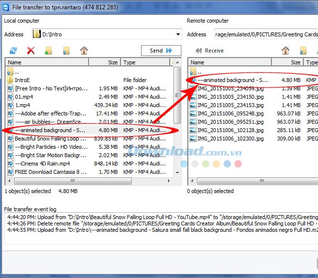 Chuyển video vào android