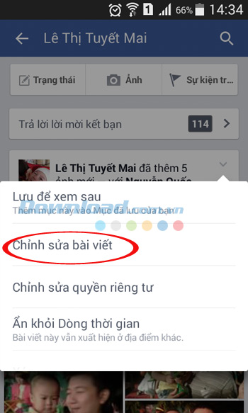 Chỉnh sửa bài viết đã đăng