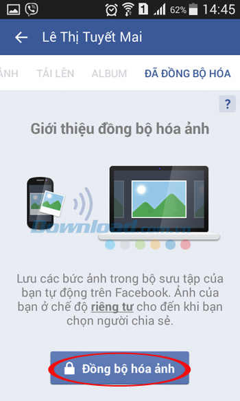 Đồng bộ hoá ảnh Facebook