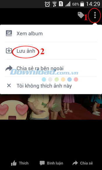 Lưu ảnh trên Facebook vào điện thoại