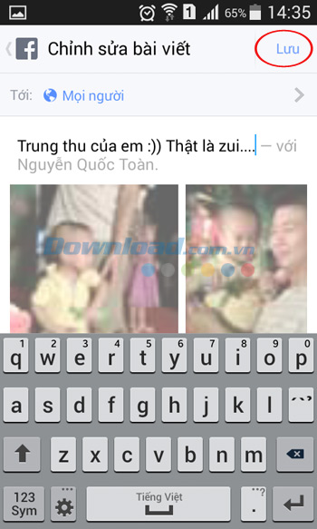 Lưu chỉnh sửa bài viết đã đăng