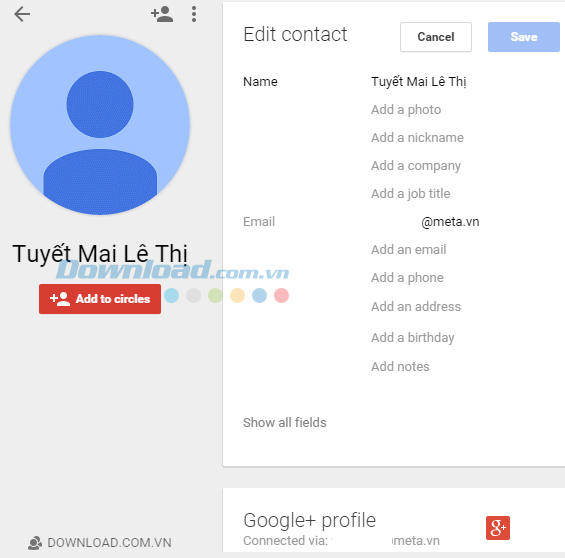 Chỉnh sửa thông tin Chỉnh sửa thông tin