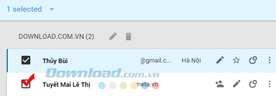 Tick vào các liên lạc trong nhóm vừa tạo Tick vào các liên lạc trong nhóm vừa tạo