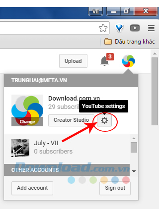Biể tượng cài đặt 