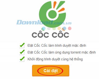 Cài đặt trình duyệt Cốc Cốc