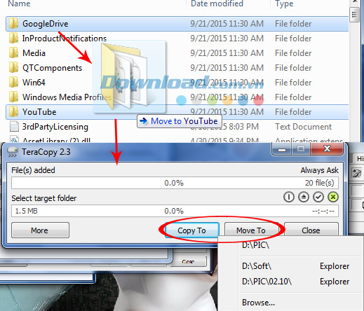 kéo và thả kéo và thả